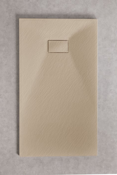 Piatto doccia in resina SMC rettangolare antiscivolo e ultrapiatto 140x80 cm Sabbia Chiaro Soho