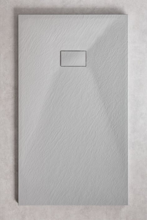 Piatto doccia in resina SMC rettangolare antiscivolo e ultrapiatto 150x90 cm Grigio Chiaro Soho