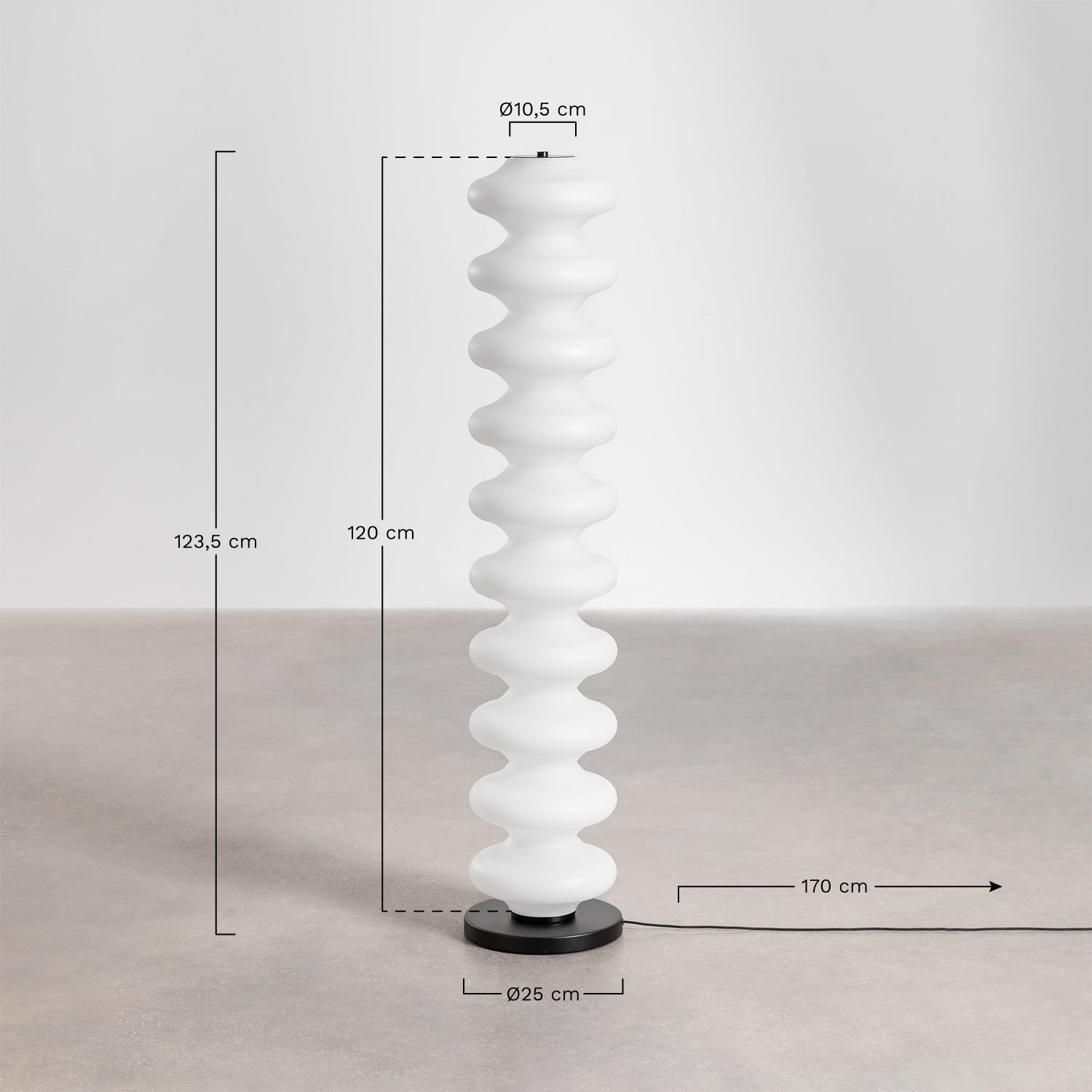 Lampada da terra LED Jayne, MISURE