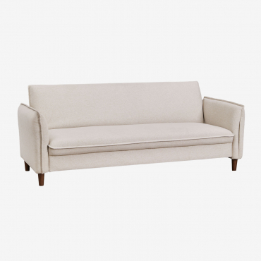 Divano Reclinabile A 3 Posti In Tessuto Shung Tessuto Beige Crema - Sklum