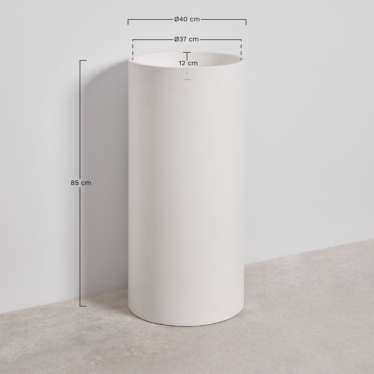 Lavabo da appoggio rotondo Ø40 cm in cemento Lublin, MISURE