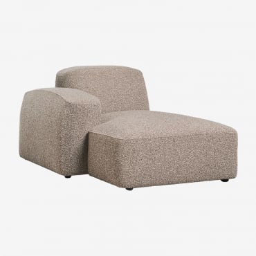 Modulo Chaise Longue Sinistro Per Divano Componibile Bastian Tessuto Bouclé Marrone Moka - Sklum