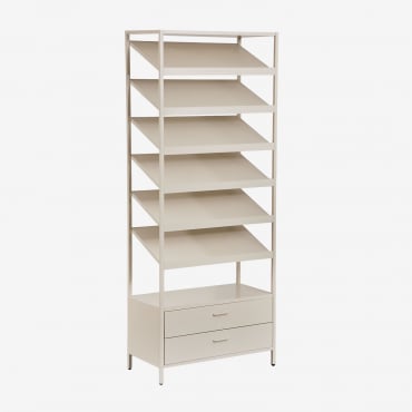 Scarpiera In Acciaio Janine Con Cassetti Tapioca Beige - Sklum