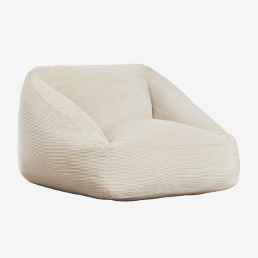 Poltrona Thiago Corduroy Puff ↔︎ 110 Cm & Velluto A Coste Marrone Grano - Sklum