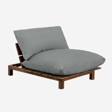 Modulo Centrale Reclinabile Per Divano Modulare In Legno Di Acacia Brina Grigio Antracite - Sklum