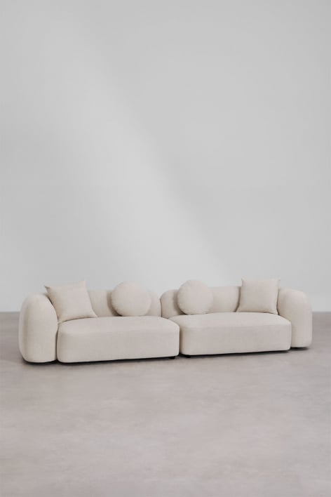 Divano componibile 2 pezzi in ciniglia Coco - Ciniglia Spessa Bianco