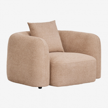 Poltrona In Ciniglia Coco Ciniglia Spessa Marrone Latte - Sklum