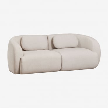 Divano Componibile In Ciniglia Coquette 2 Pezzi Ciniglia Beige Crema - Sklum
