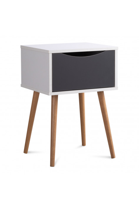 Comodino Con Cassetto In Legno Paulownia Ralik Colors | 45x32x54cm | Design Moderno E Funzionale