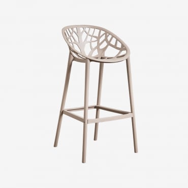 Sgabello Alto In Polipropilene Ores Moka Brown & ↑75 Cm - Sklum