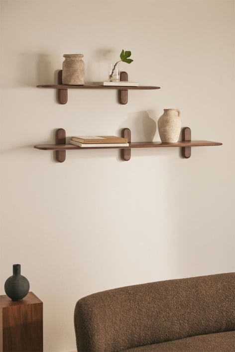 Set di 2 mensole da parete in legno Veleta