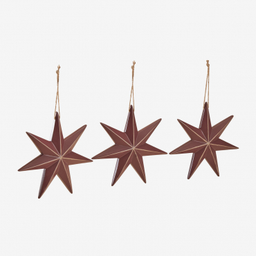 Pack Di 3 Decorazioni Natalizie In Mdf Perg Cedro Rosso & 20 X 20 Cm - Sklum