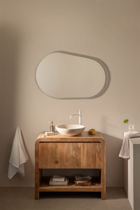Set di mobili da bagno in legno Vacry - Acacia Marrone