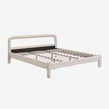 Letto In Ciniglia Eneko Ciniglia Beige Crema & 180 X 200 Cm - Sklum