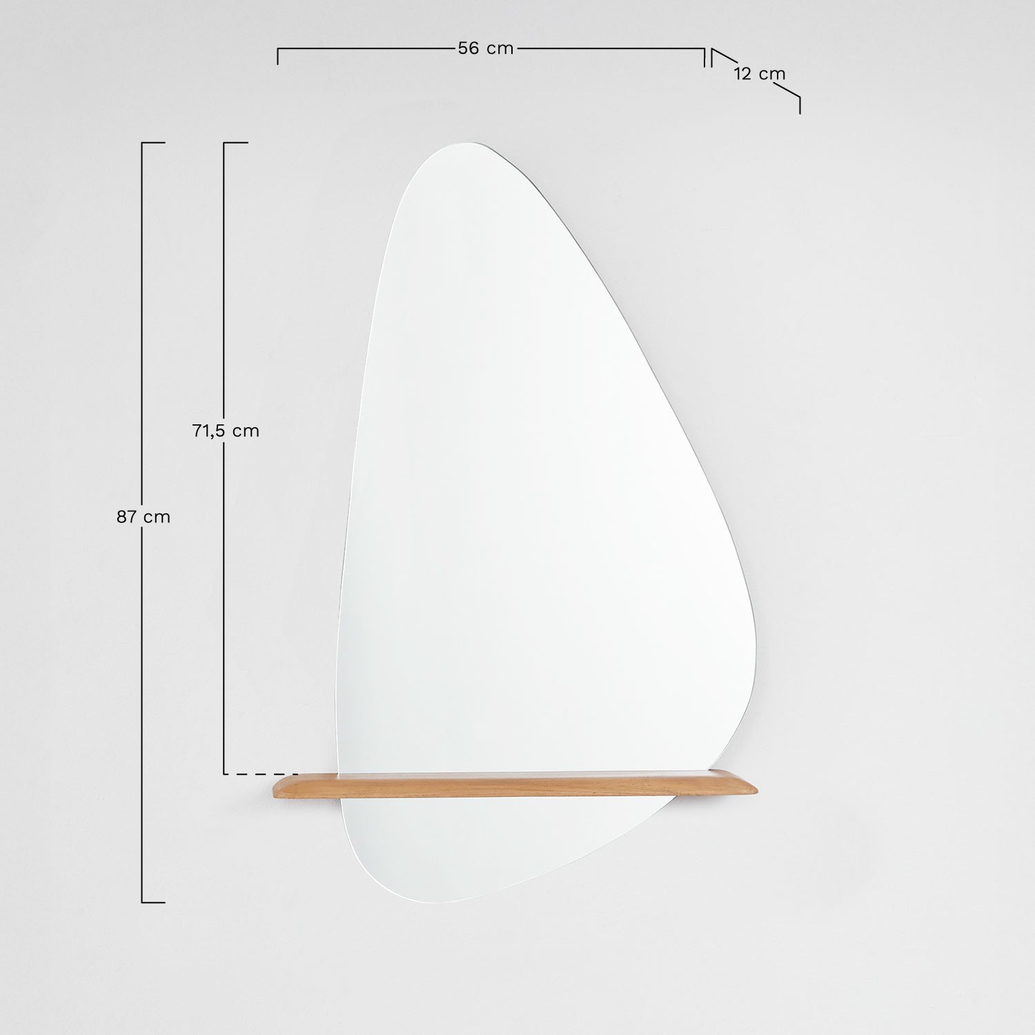 Set di mobili da bagno in legno di teak Bradley, MISURE