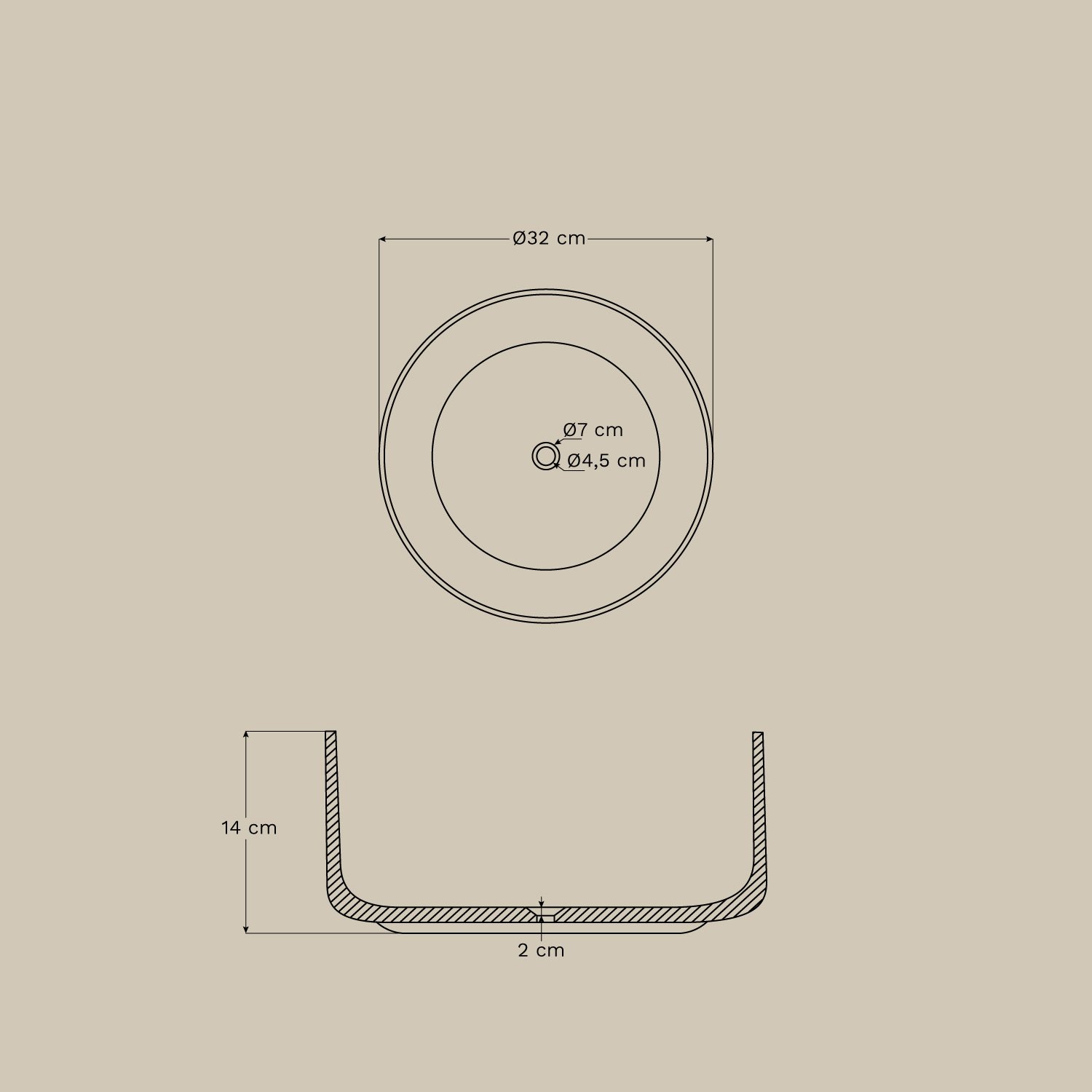 Set di mobili da bagno in legno di teak Bradley, MISURE