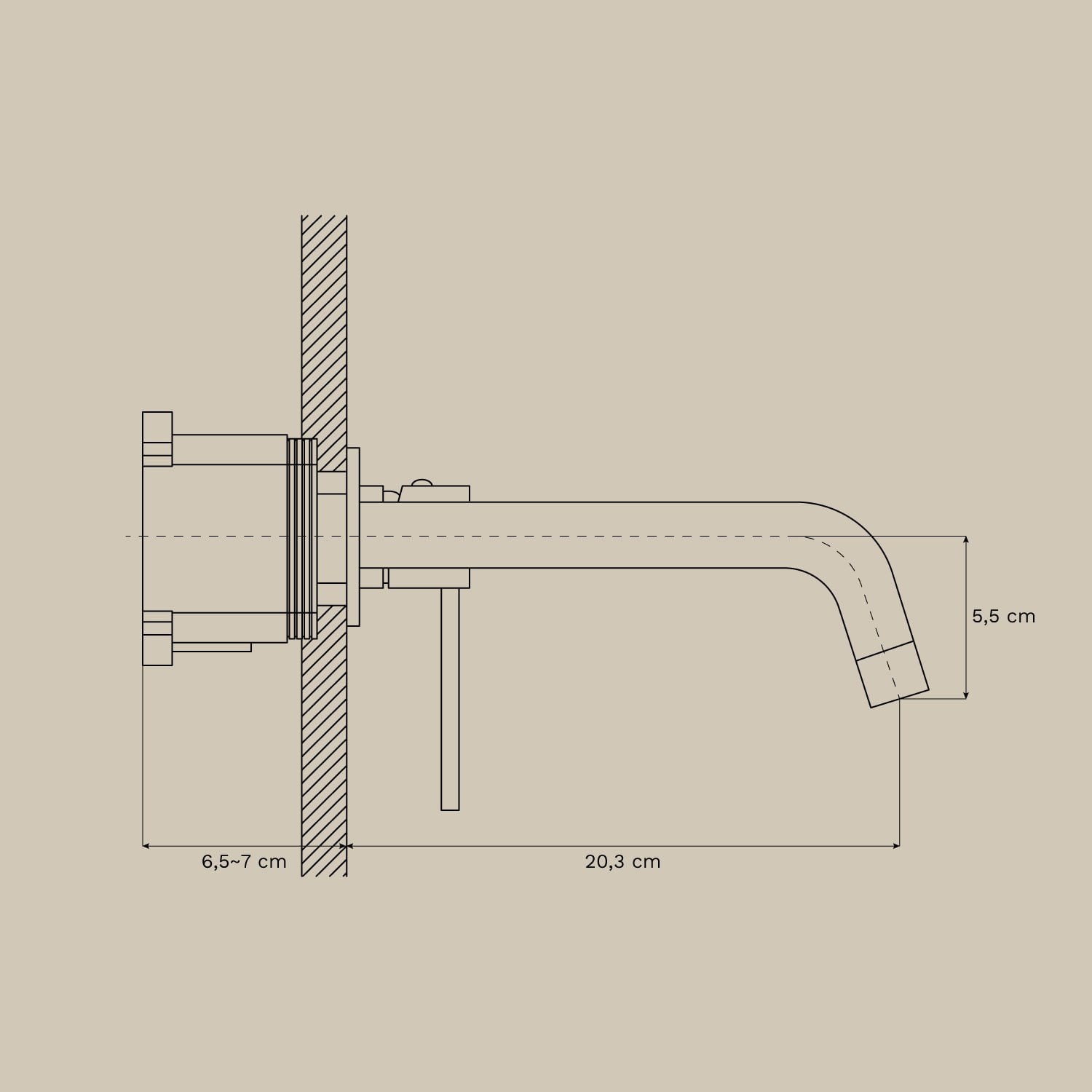 Set di mobili da bagno in legno di teak Bradley, MISURE