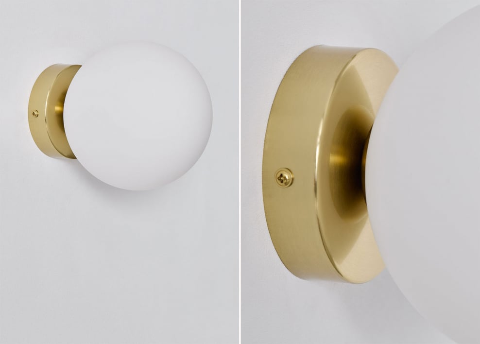 Uvol Applique tradizionale in acciaio inox con sfera di cristallo - Dorato