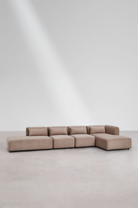 Divano modulare chaise longue ad angolo destro in 4 pezzi con chaise longue Fogler