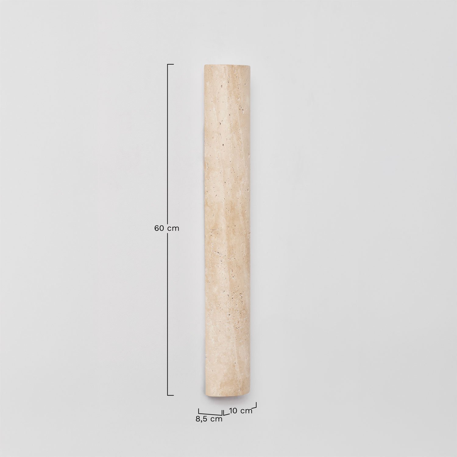Applique da parete LED ↑60 cm in travertino Davise, MISURE
