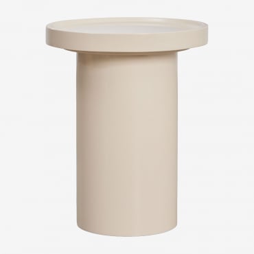 Tavolino Rotondo Ø40 Cm In Mdf Cirela Tapioca Beige - Sklum