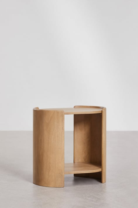 Confezione da 2 comodini ovali 50x35 cm in legno di mango Sidney