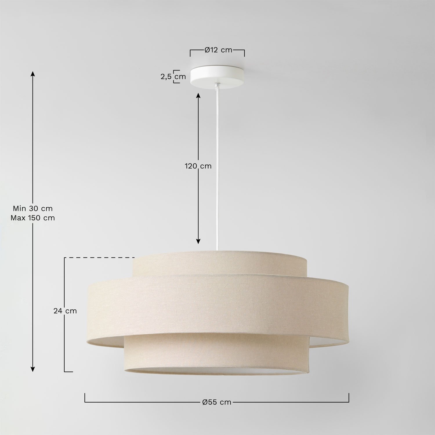 Lampada da soffitto Lumira, MISURE