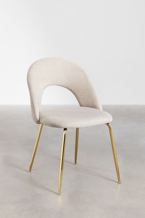 Set di 2 sedie da pranzo imbottite Glorys - Tessuto Beige