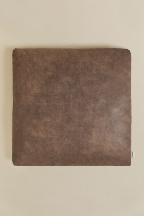 Cuscino quadrato 50x50 cm rivestito Bruna - Pelle scamosciata marrone caffè
