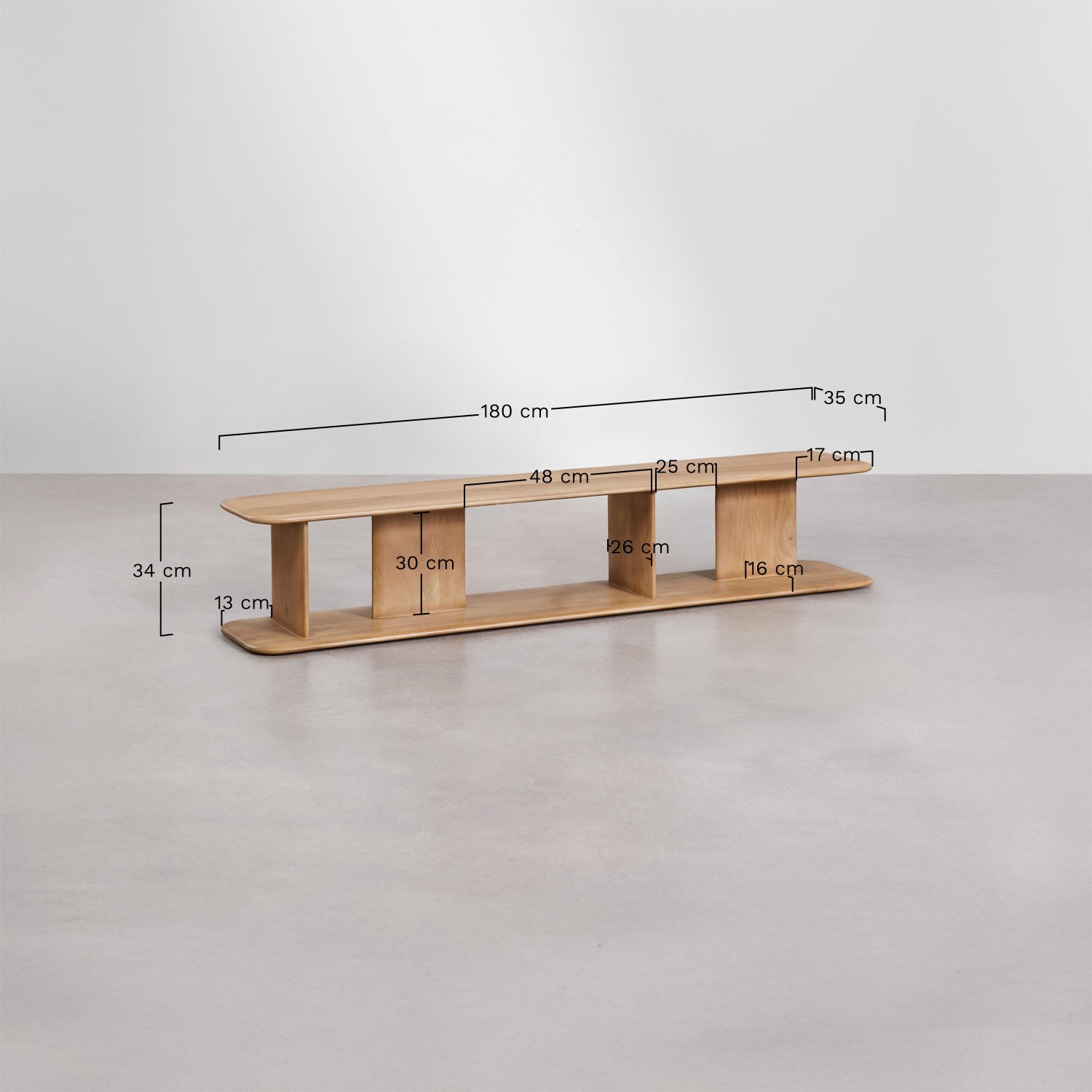 Mobile TV ↔︎180 cm in legno di mango Miller, MISURE