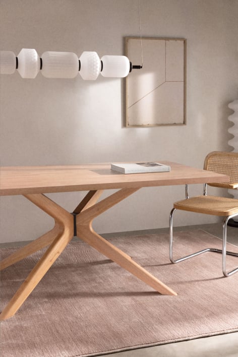 Tavolo da pranzo rettangolare 180x90 cm in legno Arnaiz - Legno Naturale