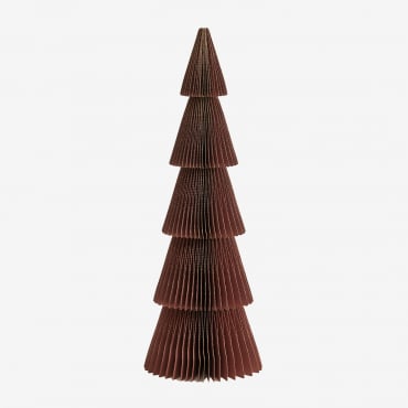 Set Di 2 Alberi Di Natale In Carta Jesper Rosso Cedro Con Bordo Dorato & ↑29,5 Cm - Sklum