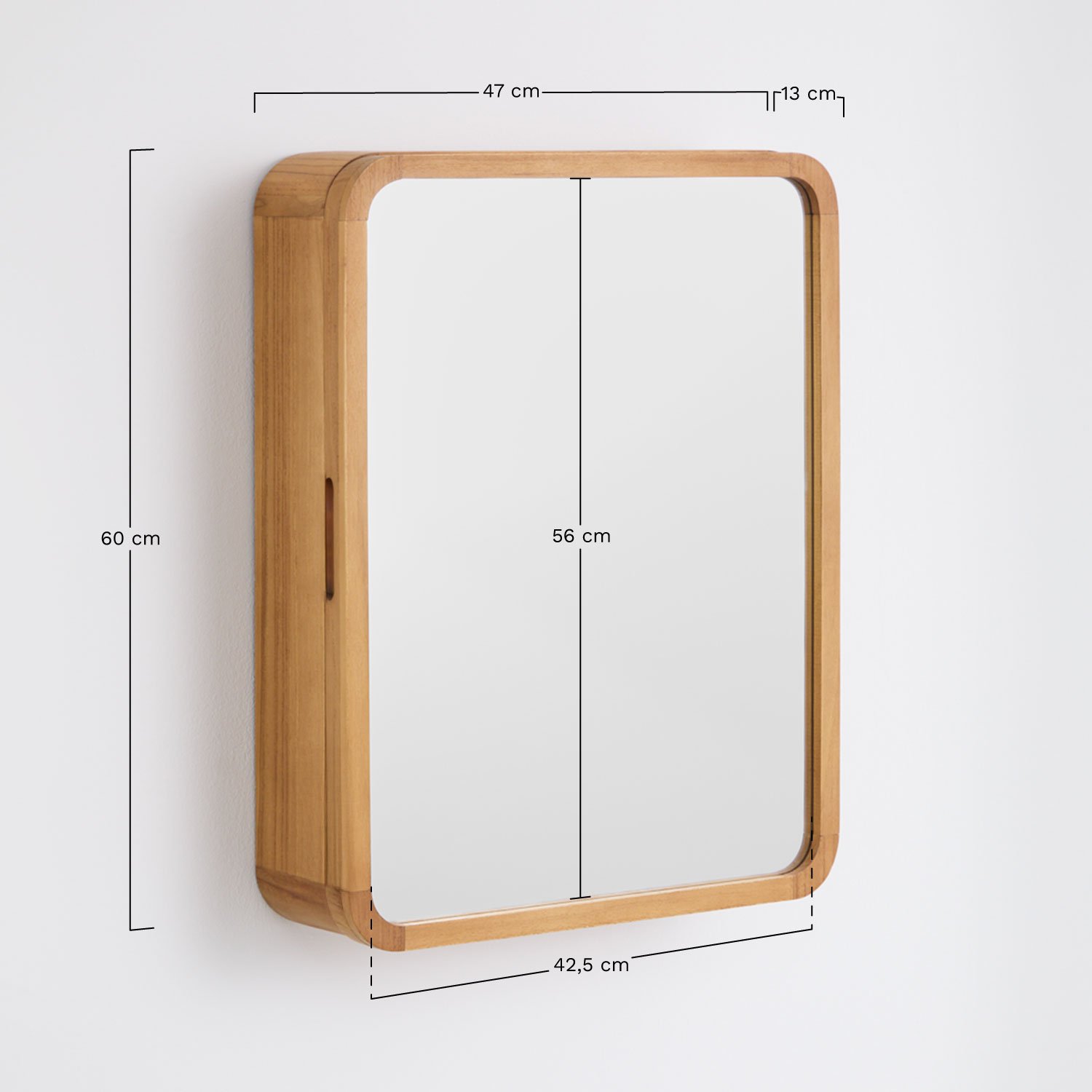 Set di mobili da bagno sospesi in legno di teak Neill, MISURE