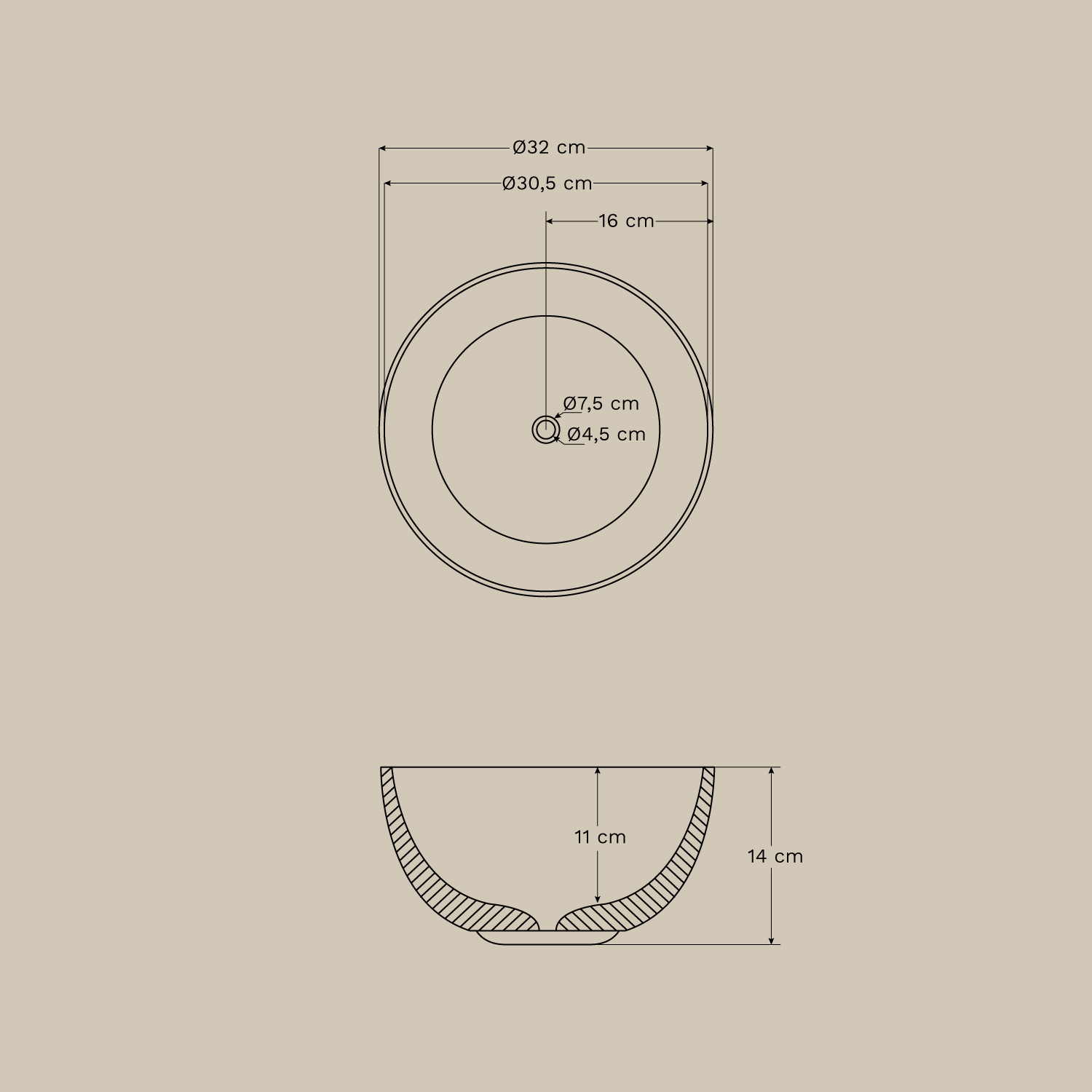 Set di mobili da bagno sospeso 130x45 cm in legno di teak Neill, MISURE