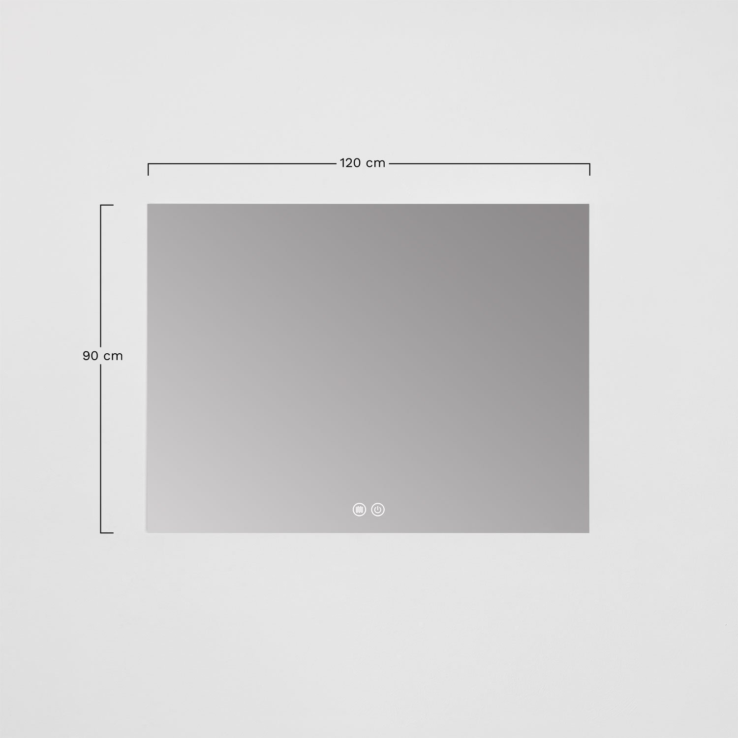 Specchio da parete rettangolare 120x90 cm per bagno con luce LED e antiappannamento Riben, MISURE