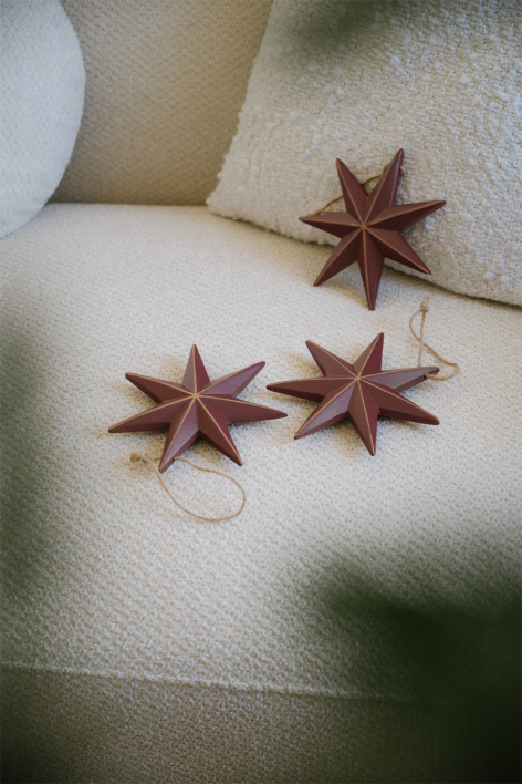 Set di 3 decorazioni natalizie in MDF Perg