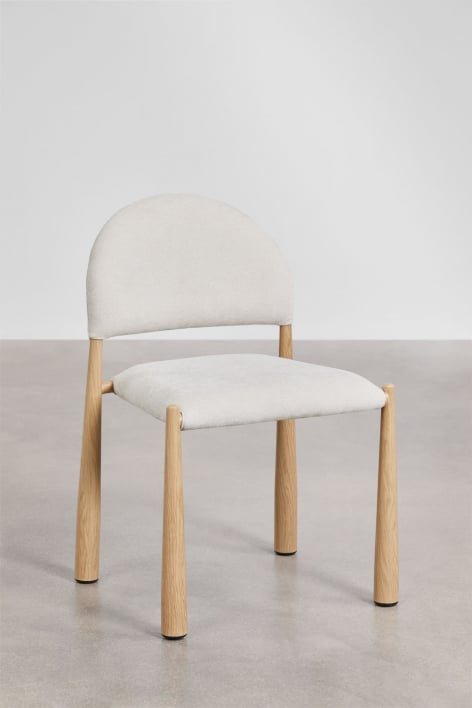 Set di 2 sedie da pranzo imbottite Nagore - Ciniglia Beige Crema