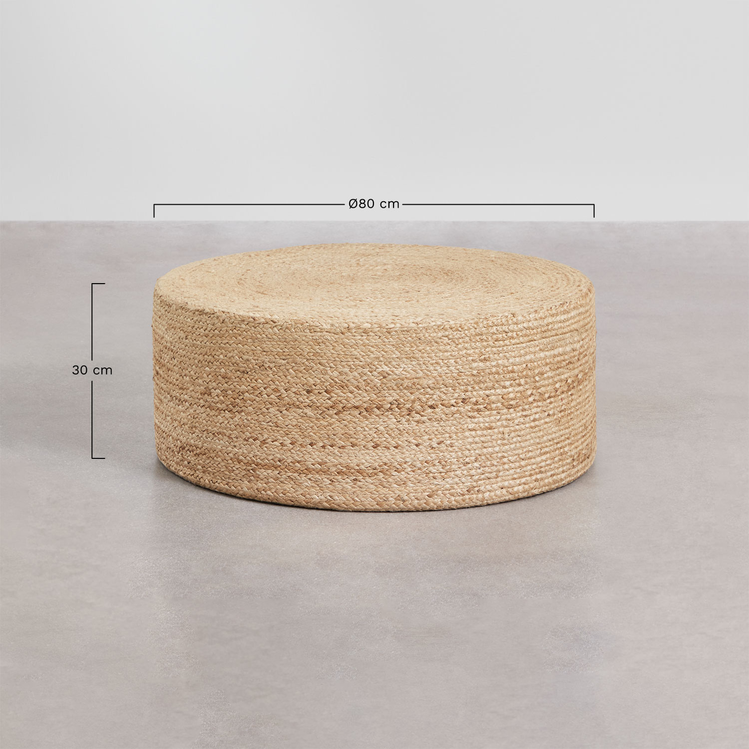 Pouf da giardino rotondo in juta naturale Elinne, MISURE