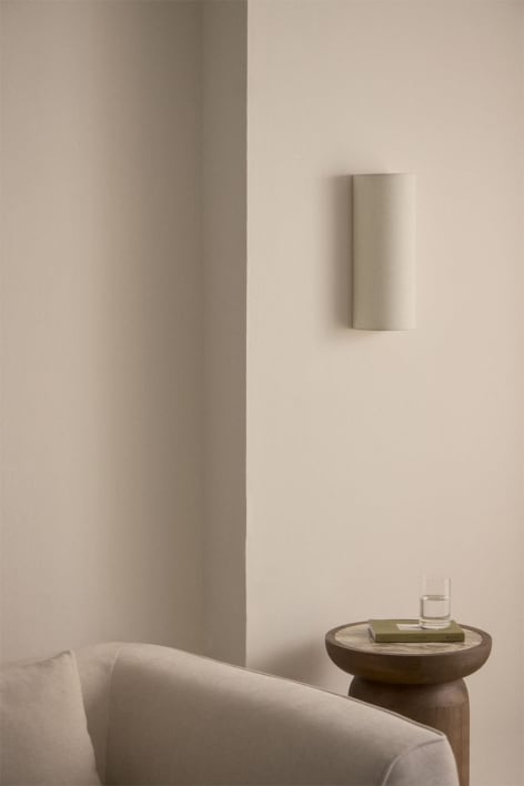 Lampada da parete in lino Kiraz - Lino Bianco