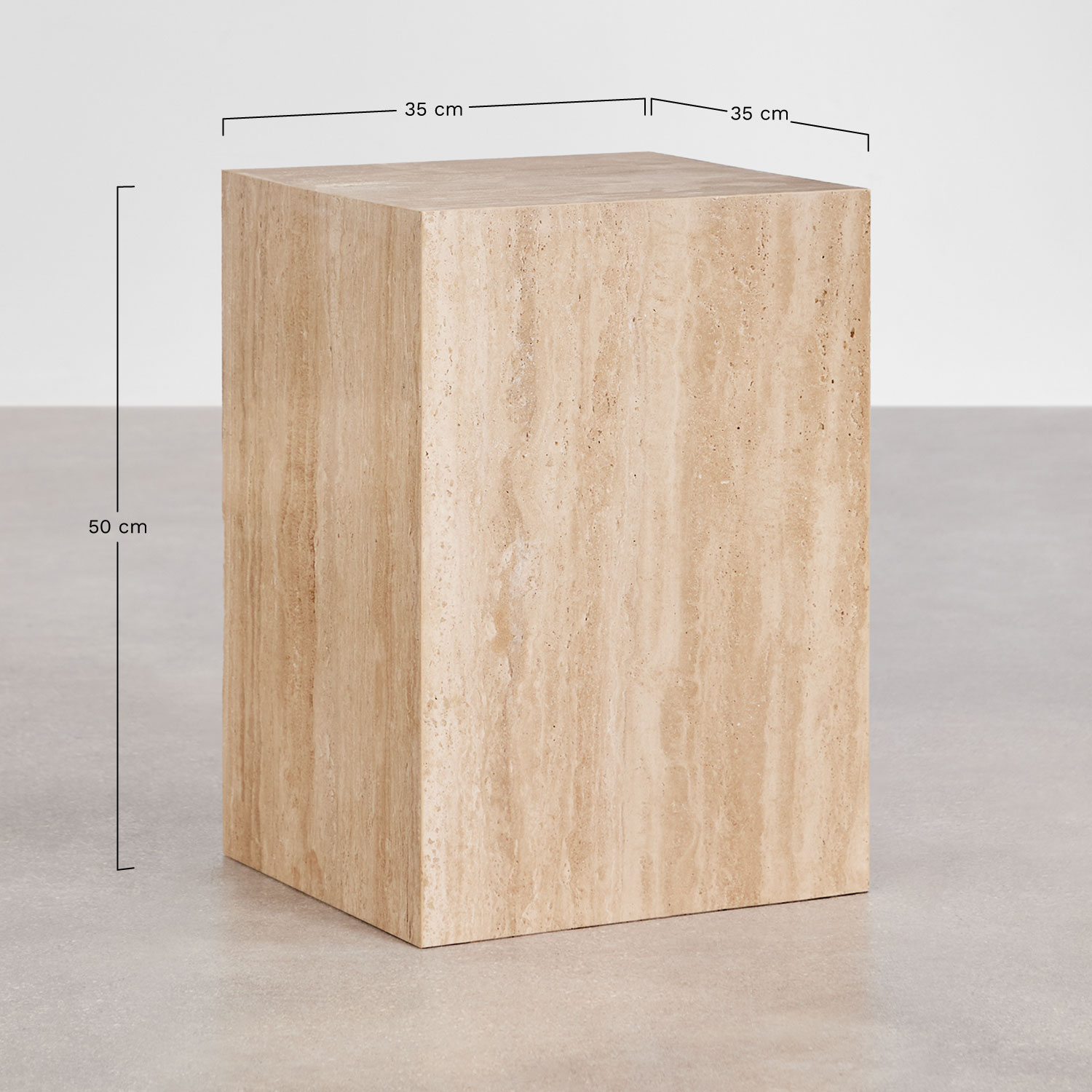 Tavolino quadrato 35x35 cm in pietra naturale Aluret, MISURE