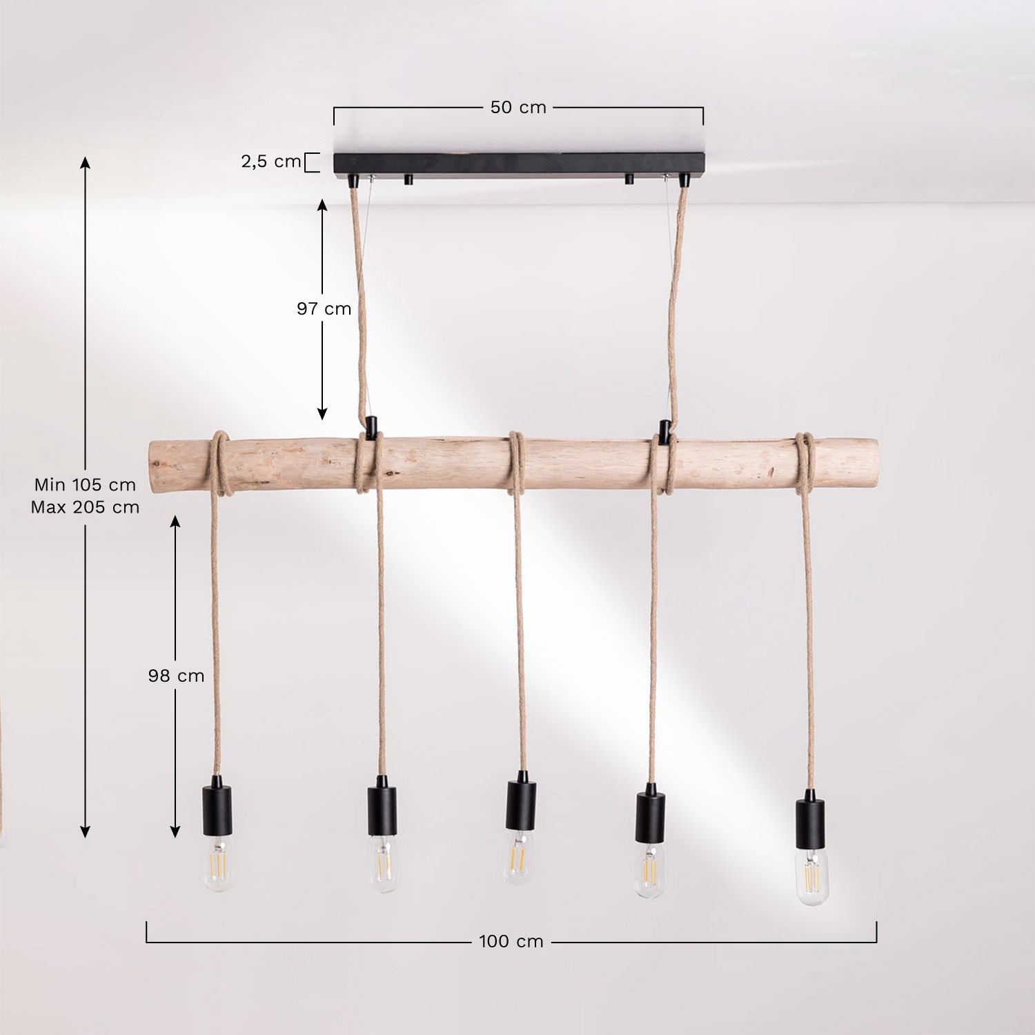 Lampada da soffitto Silian Natural, MISURE