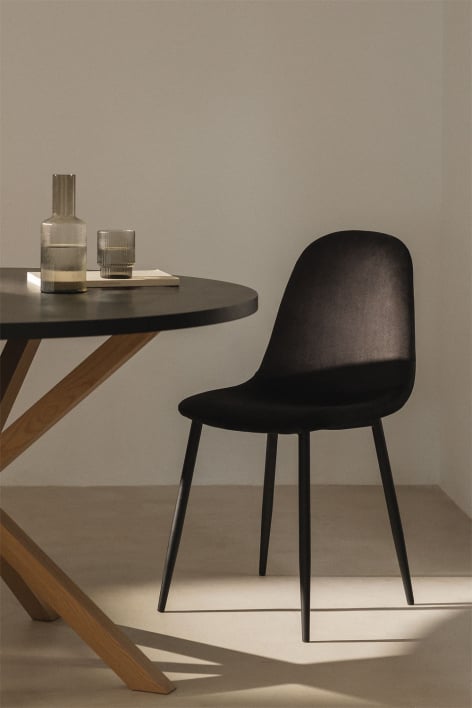 Sedia da pranzo imbottita Glamm - Nero