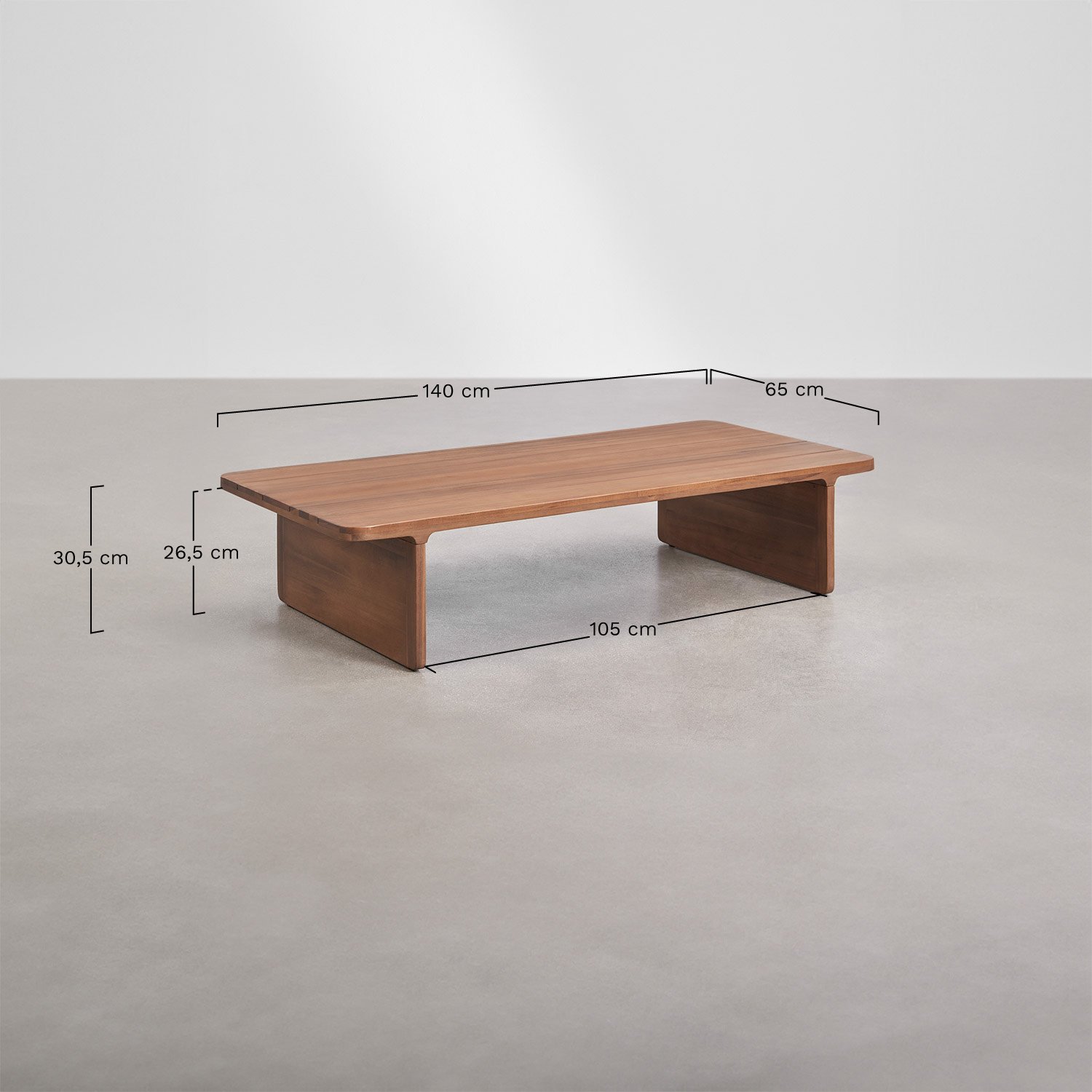 Set da giardino con divano a 3 posti, 2 poltrone e tavolino in legno di acacia Noira, MISURE