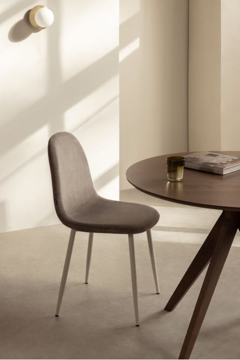 Sedia da pranzo imbottita Glamm - Beige Crema