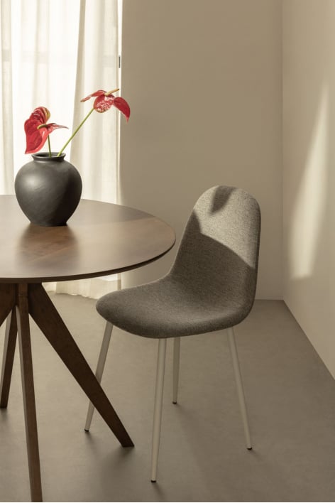 Sedia da pranzo imbottita Glamm - Beige Crema