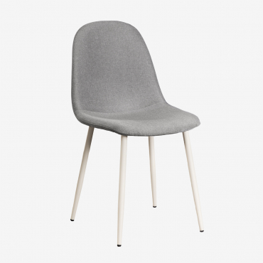 Sedia Da Pranzo Imbottita Glamm Beige Crema & Lino Grigio Cemento & Lino - Sklum