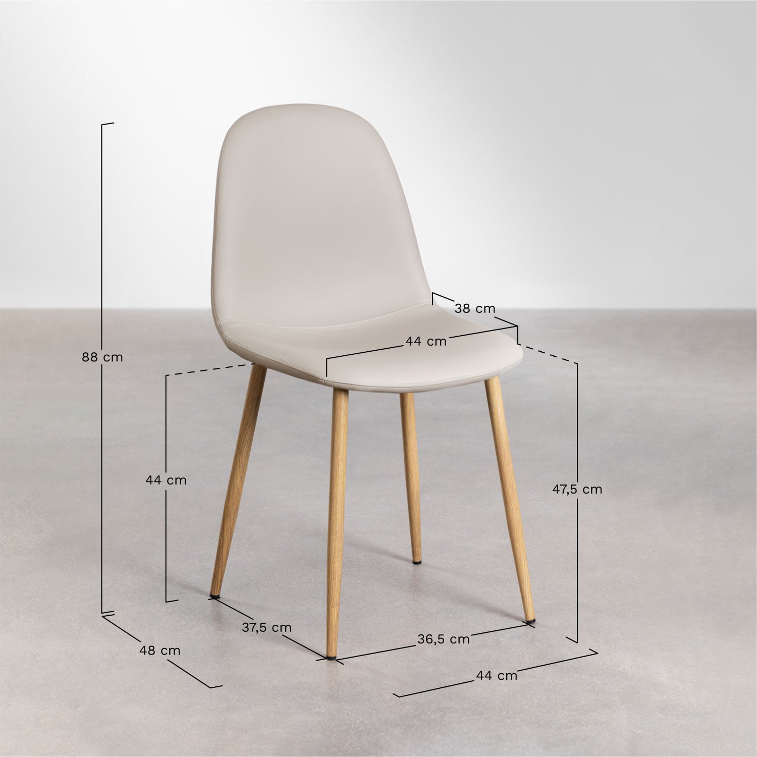 Set di 2 sedie da pranzo Glamm, MISURE