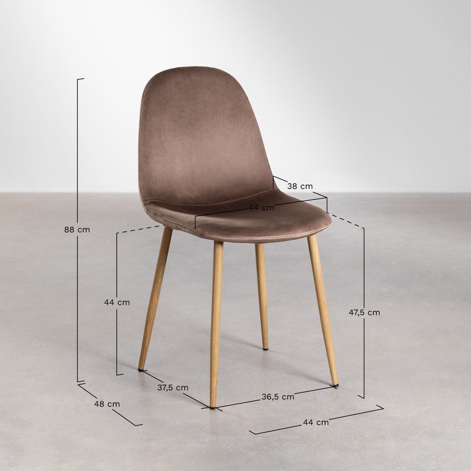 Set di 2 sedie da pranzo Glamm, MISURE