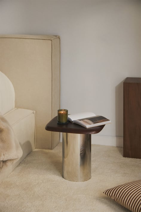Square bedside table 40x40 cm Merieines - Maniglia in legno scuro