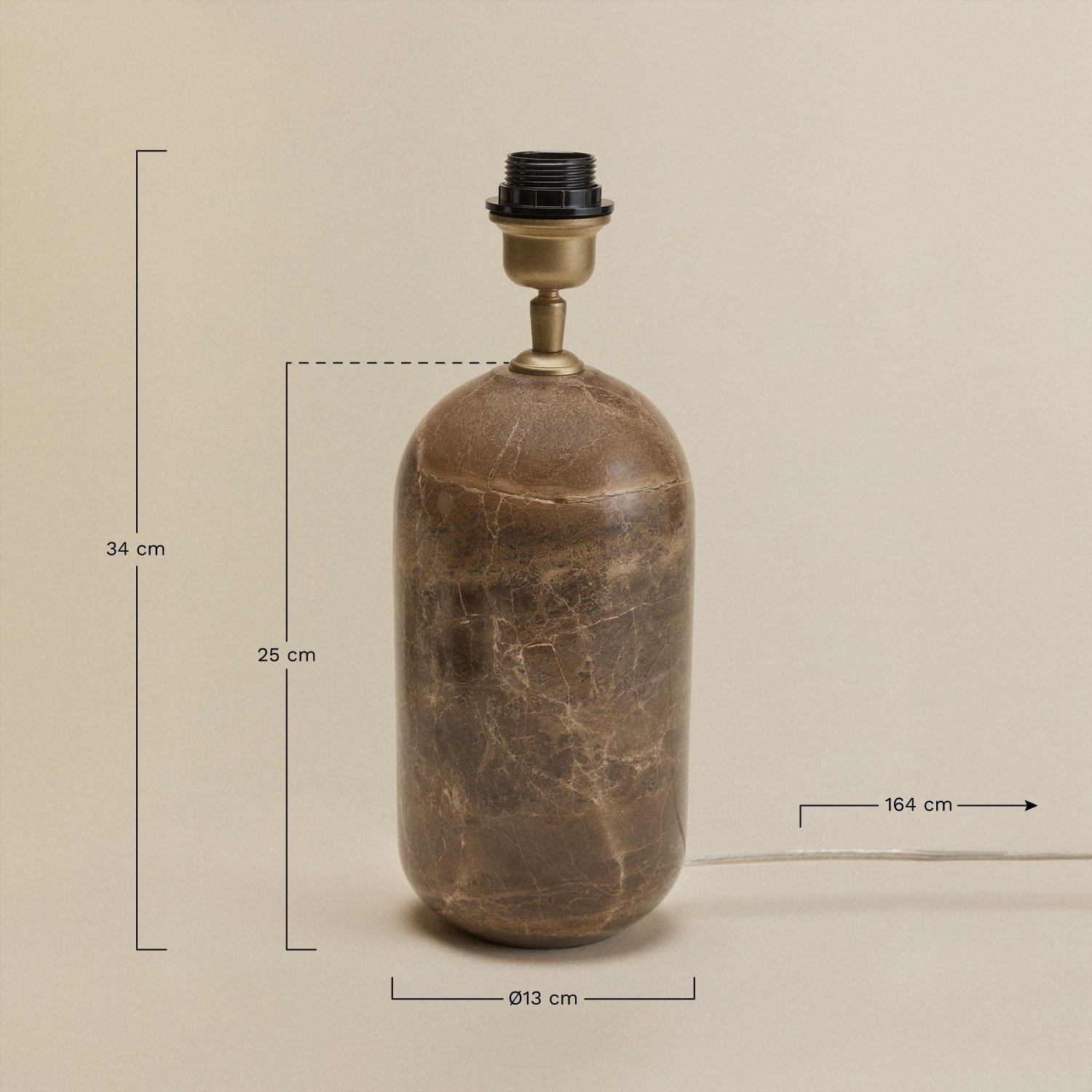 Base per lampada da tavolo in pietra naturale Yalvira, MISURE